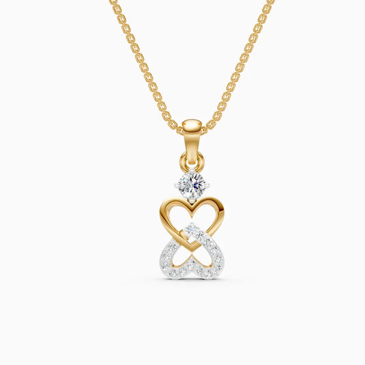 Round Diamond Heart Infinity Pendant