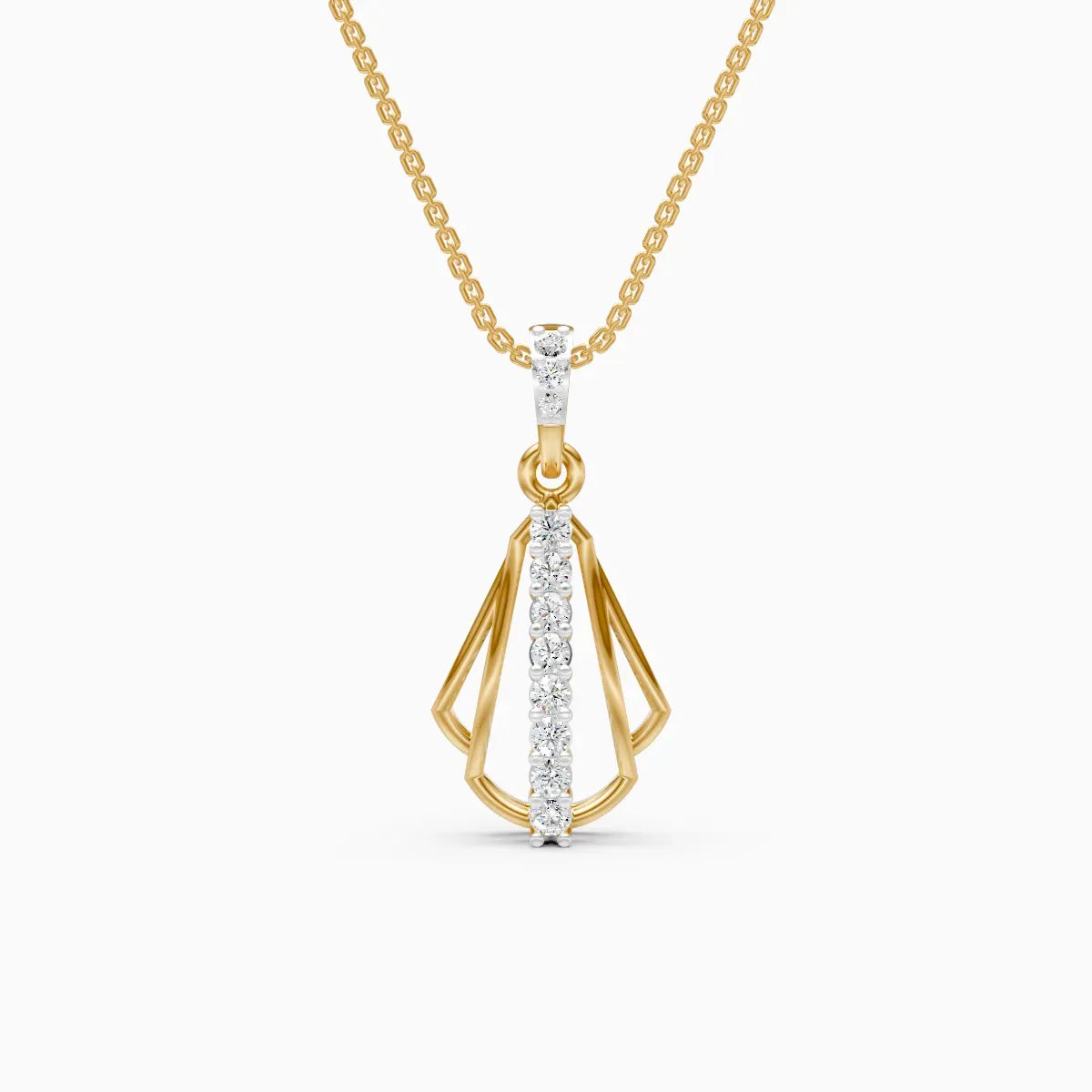 vertical line Diamond Pendant