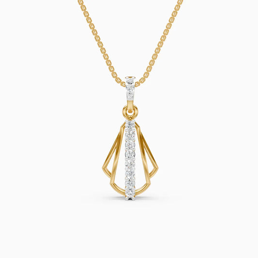 vertical line Diamond Pendant