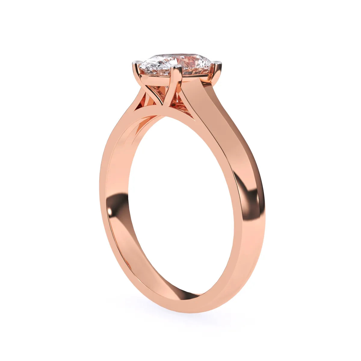 Tiny Oval Cut Solitaire Lab Grown Diamond Ring
