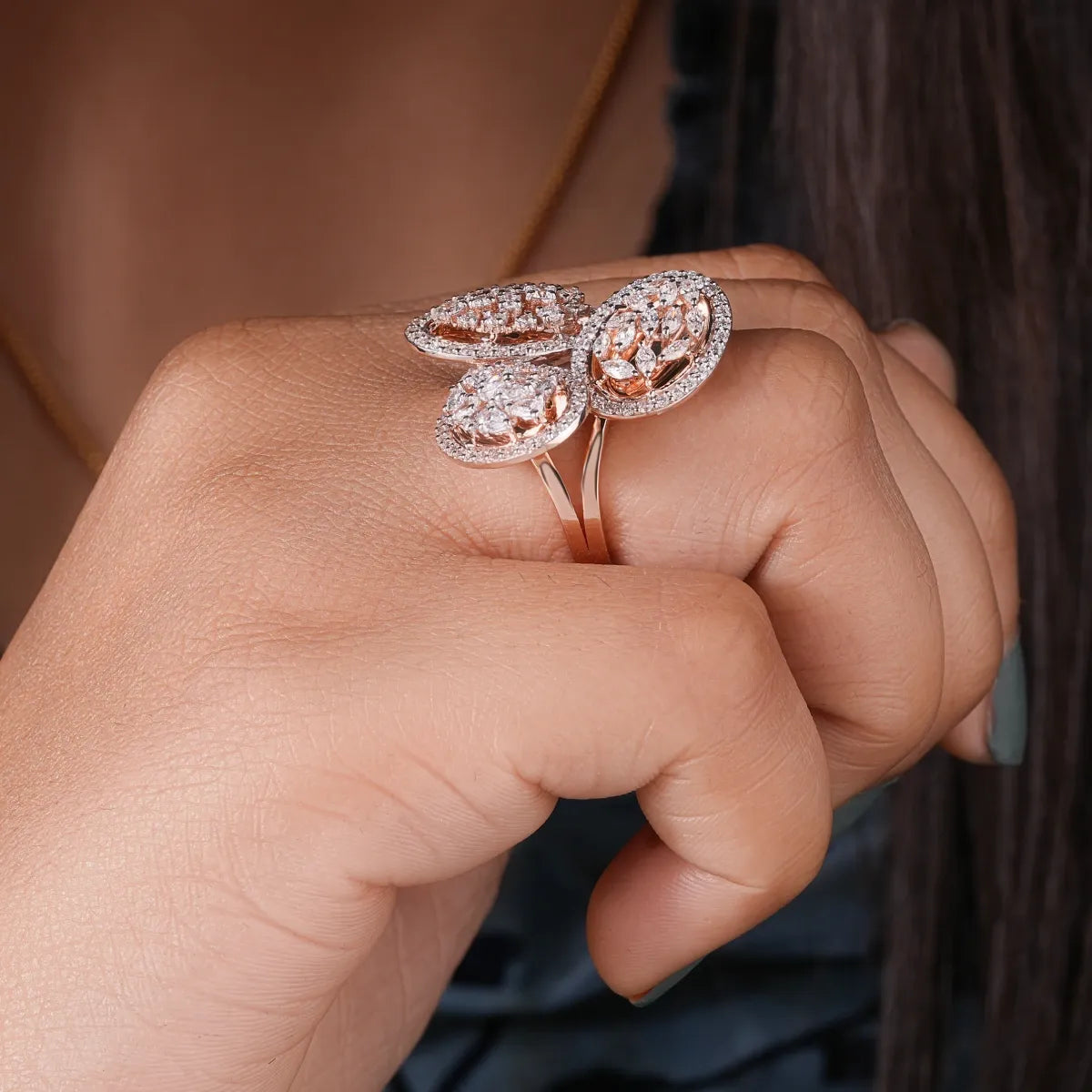 Oval Style Art Deco Cocktail Ring