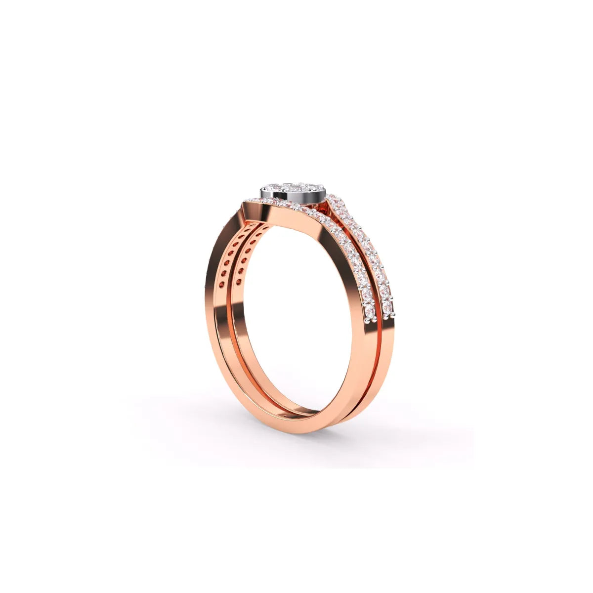 Vintage Double Raw Lab Grown Diamond Ring