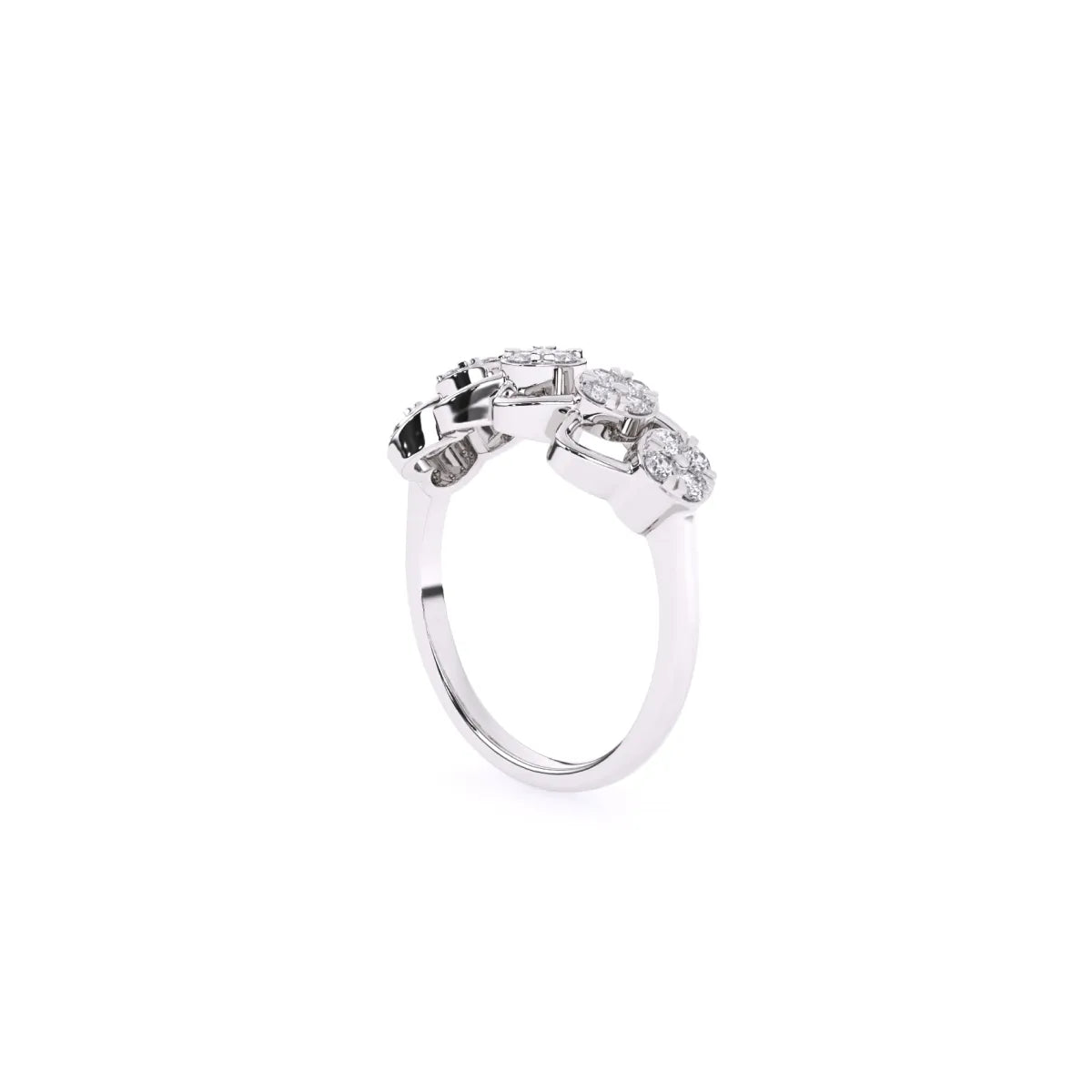 Round lab Grown Diamond link Chain Fashion Band