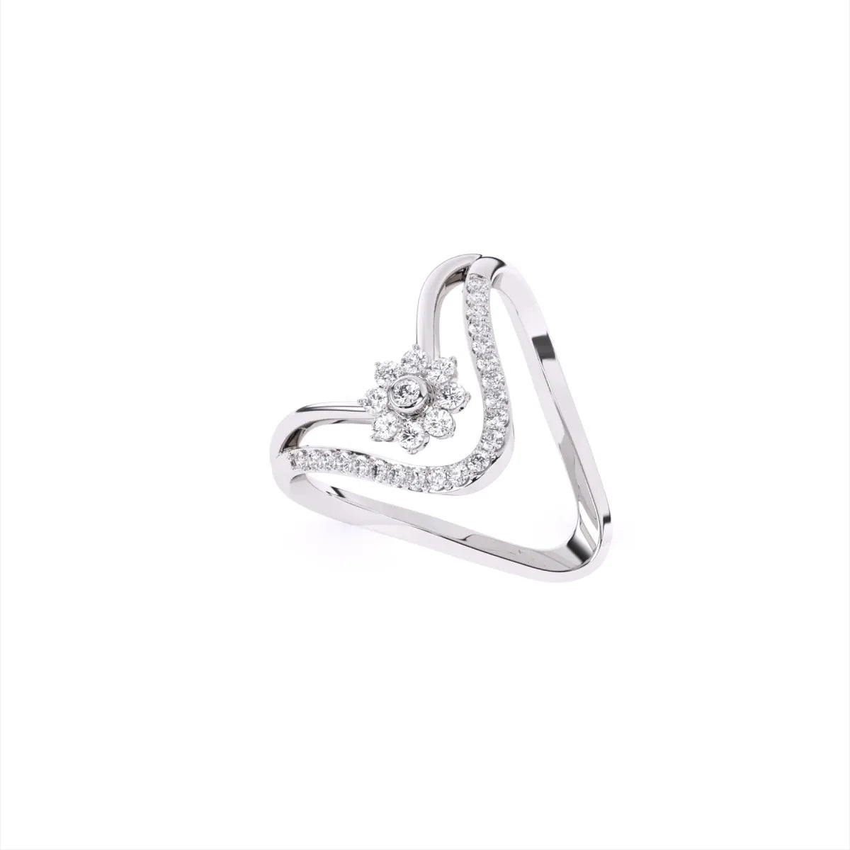 V Shape Lab Grown Diamond Engagement Ring