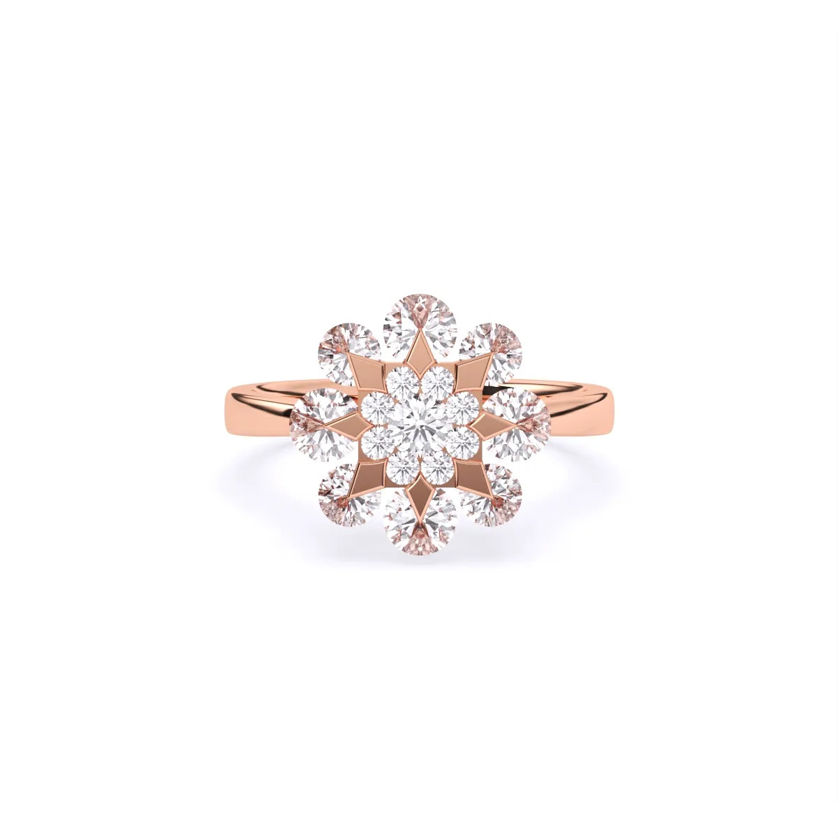 Round Flower Style lab Diamond Ring