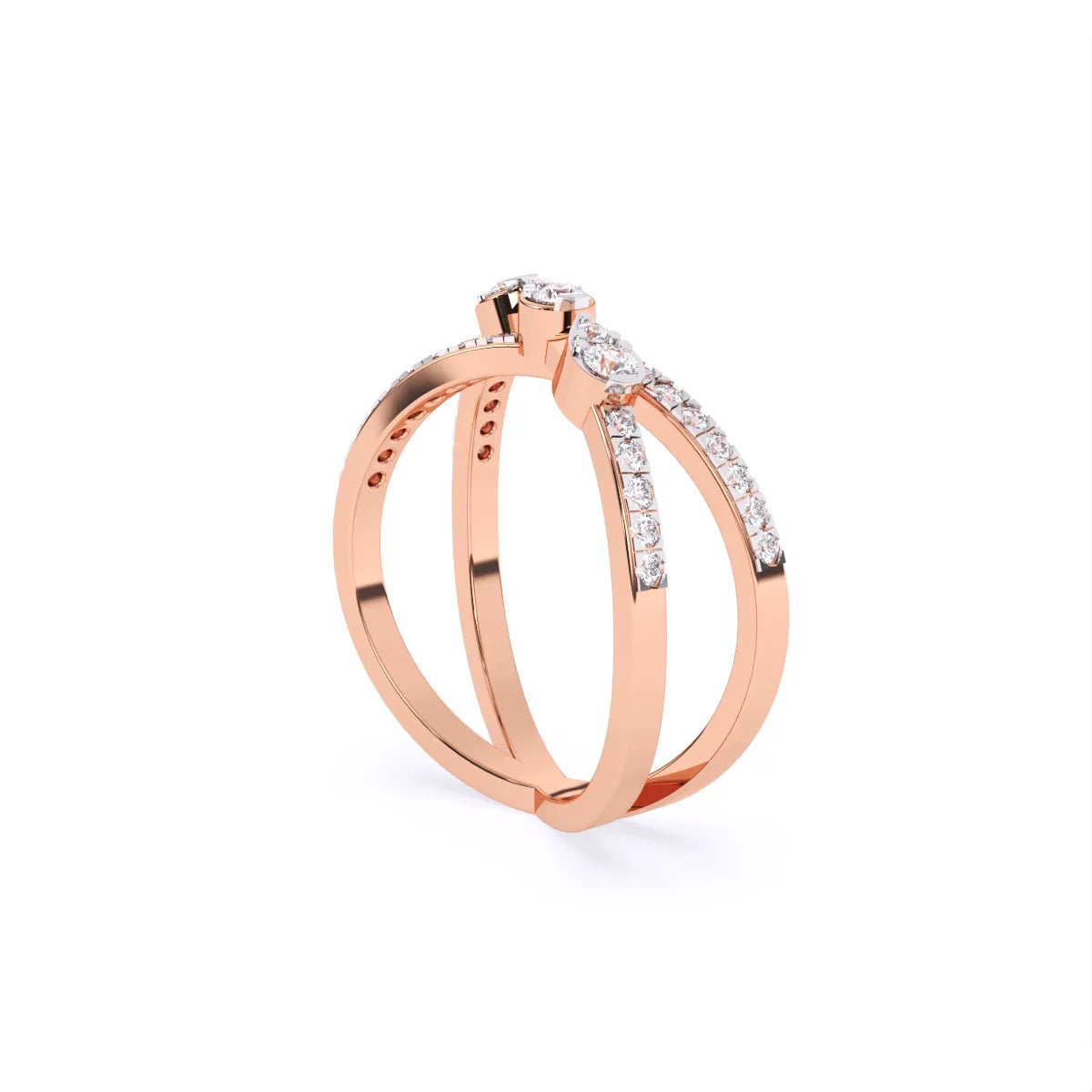 Split-Shank Pear & Round Lab Diamond Ring