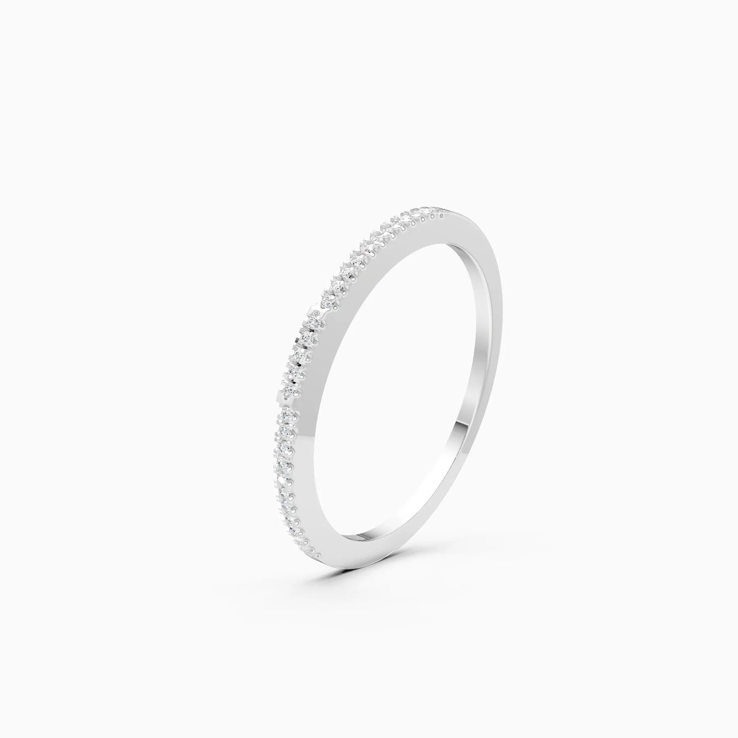 Stackable Half Eternity Diamond Wedding Band