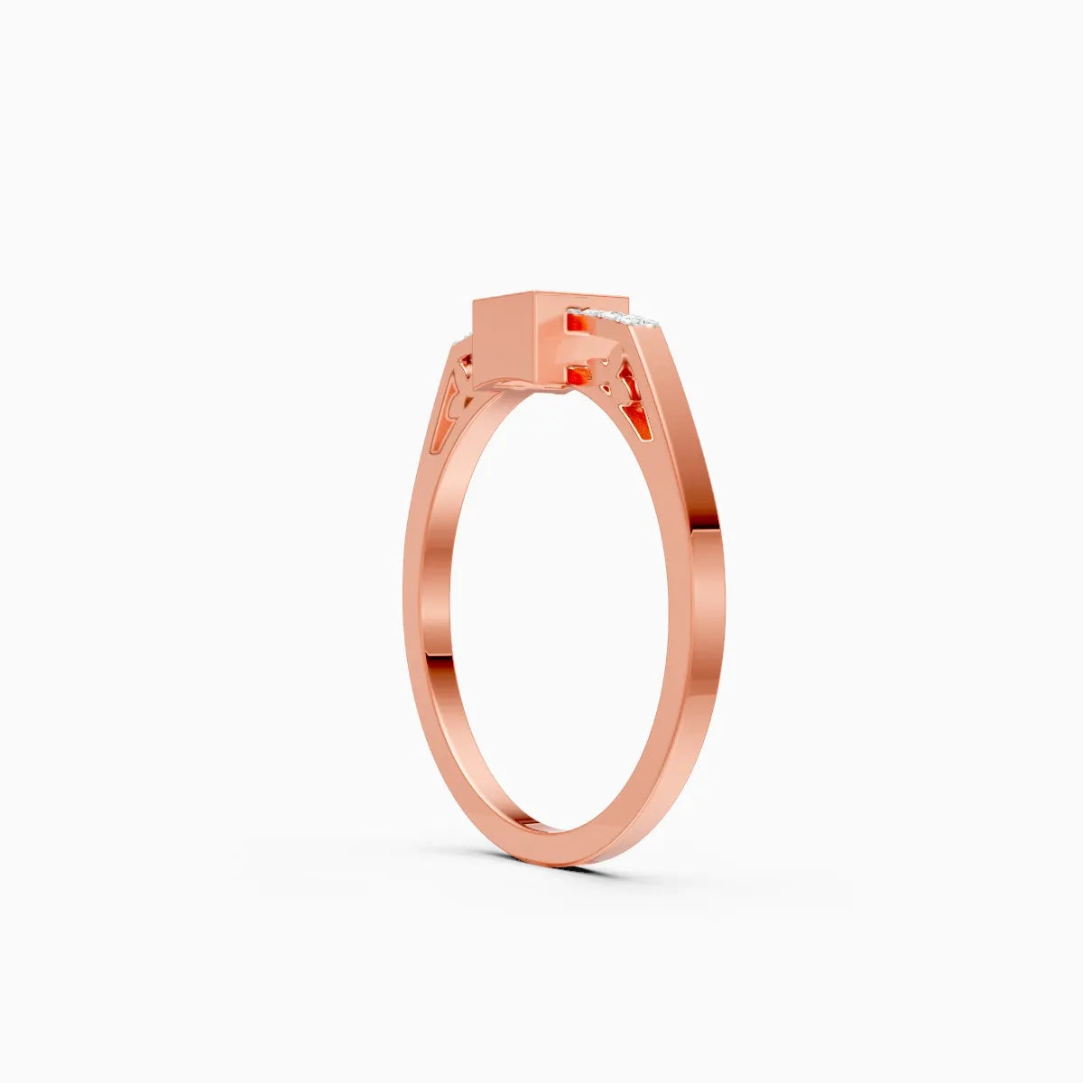 Minimalist Box-Frame Diamond Ring