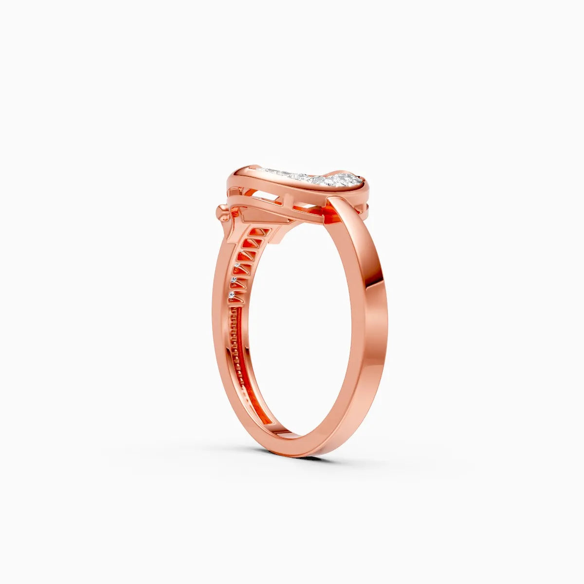 Split Shank Round Diamond Ladies Ring