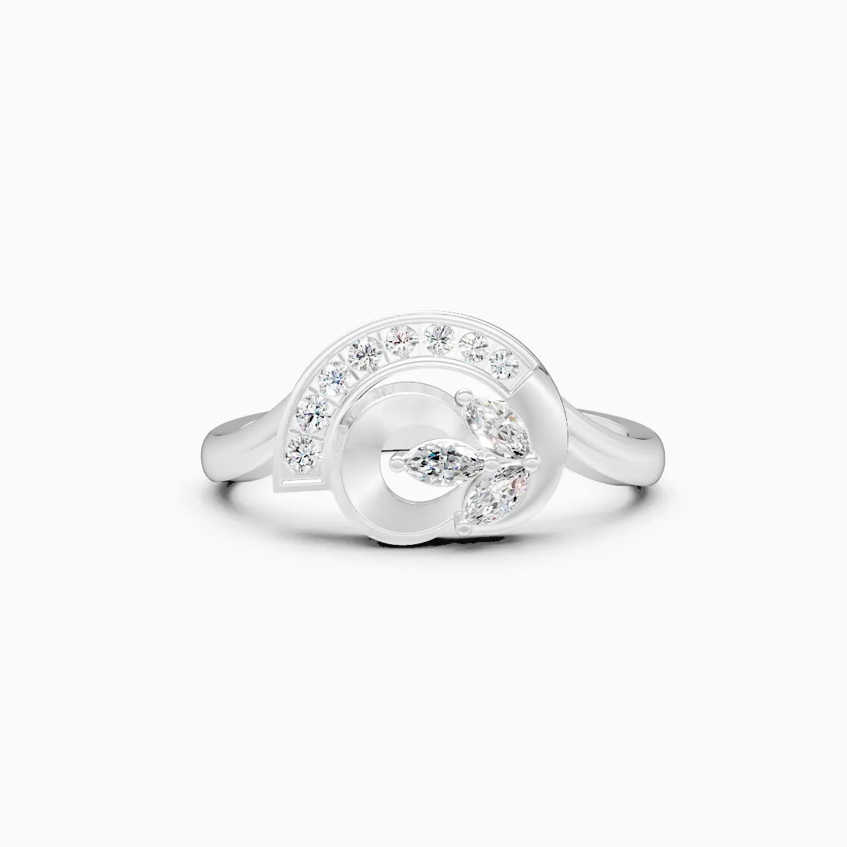 Casual Glam Leaf Diamond Ring