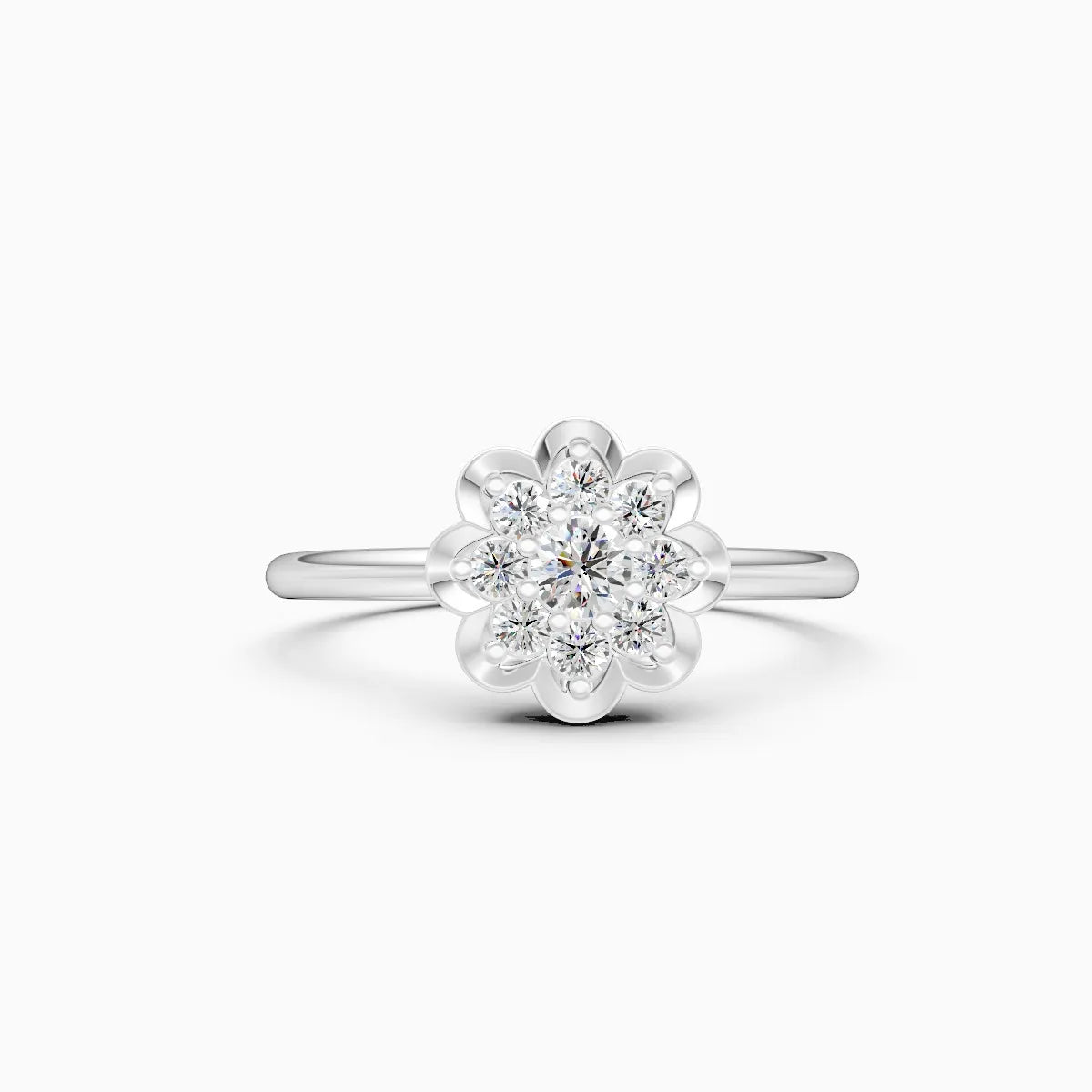 Round Floral Cluster Lab Diamond Ring