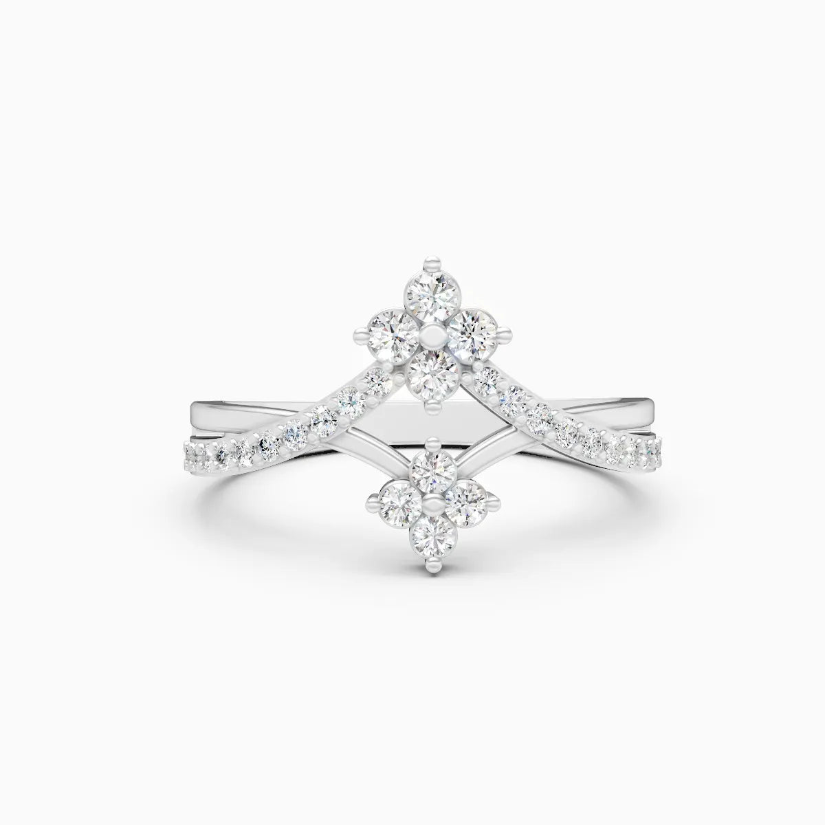 Wave Style Round Shape Lab Diamond Ring
