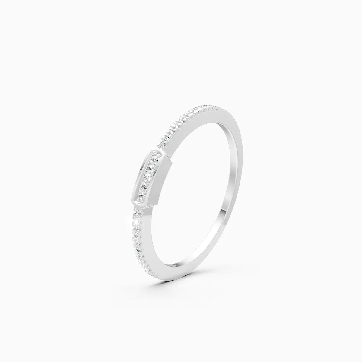 Modern Round Diamond Wedding Band