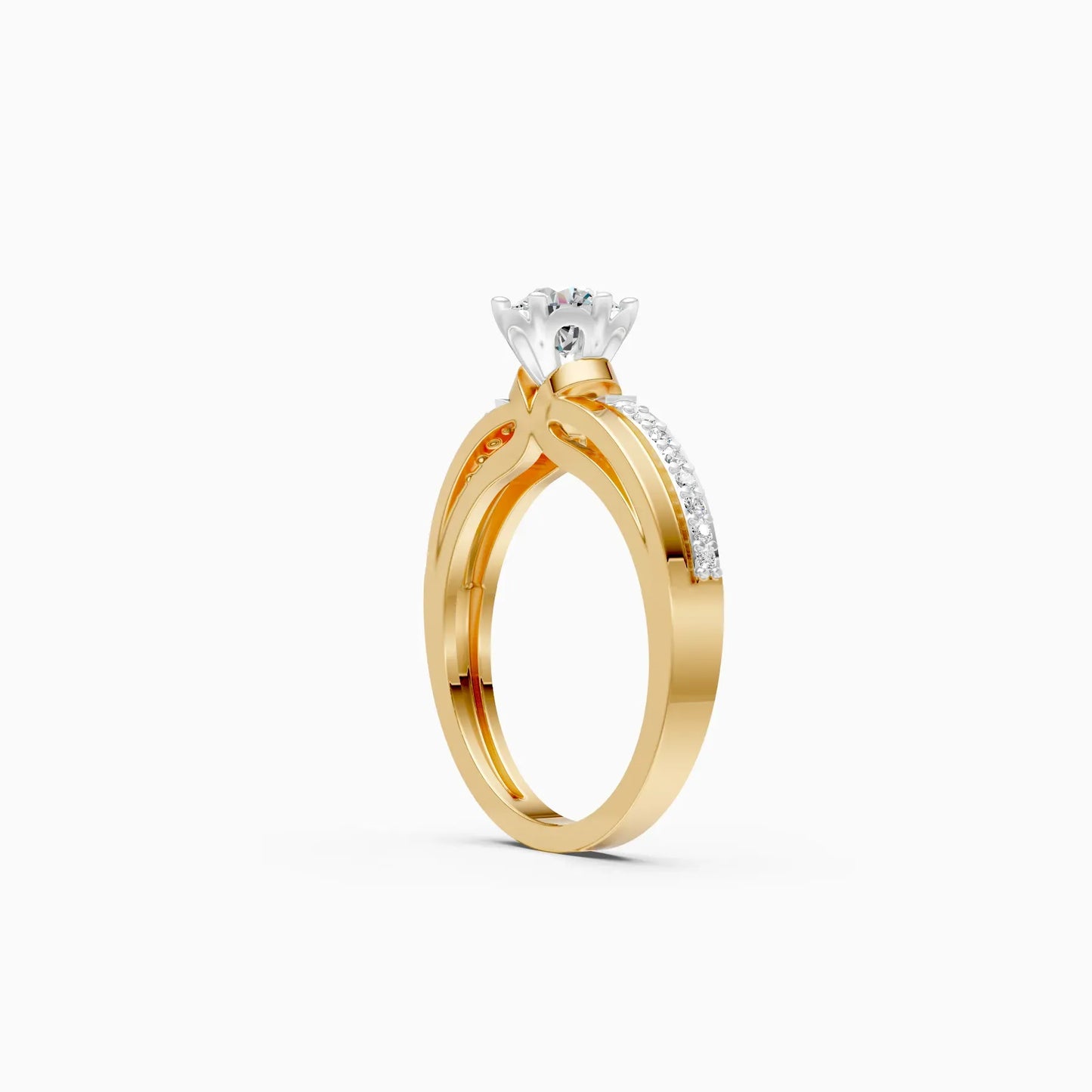 Solitaire With Accents Diamond Gold Ring