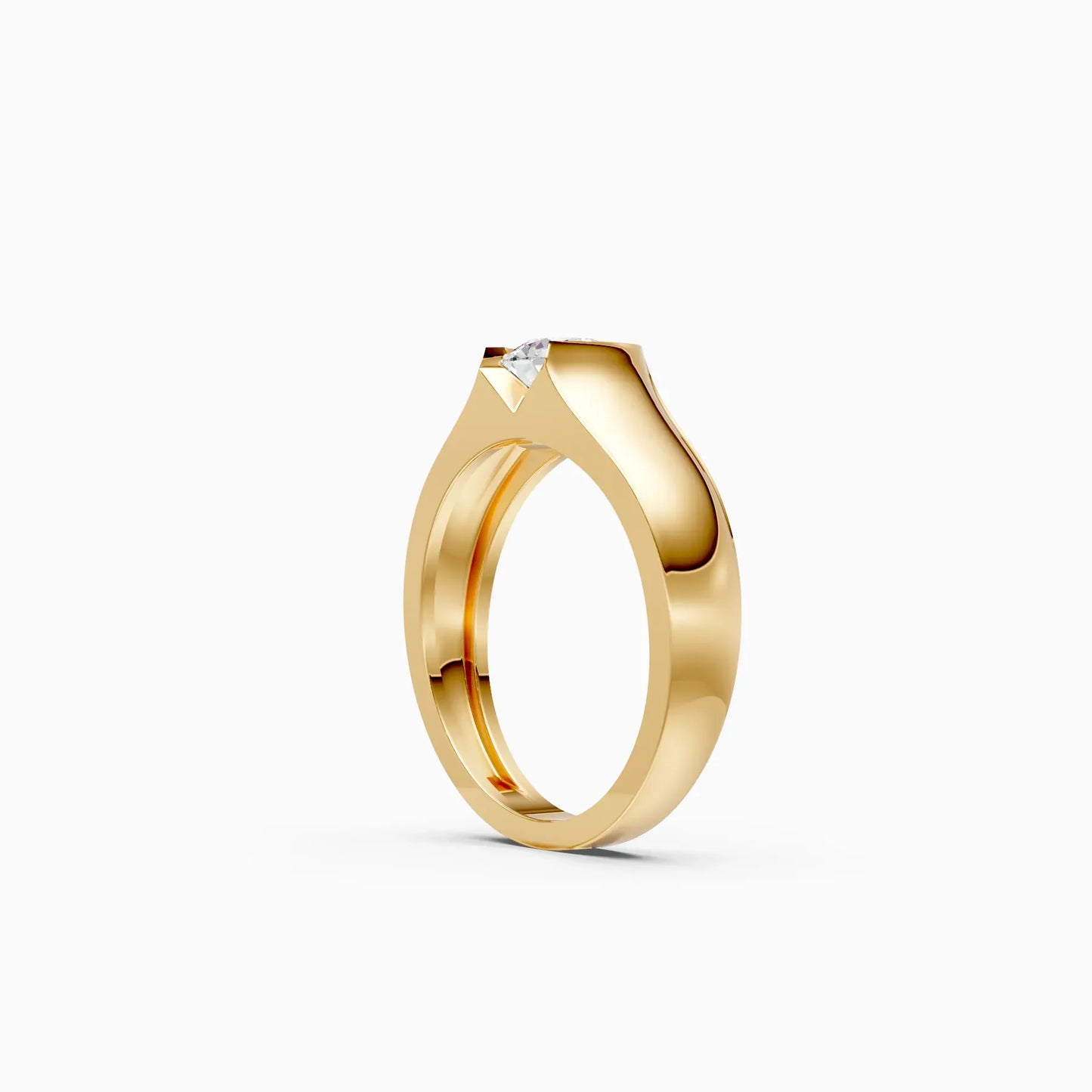 Tension Setting Round Diamond Solitaire Ring