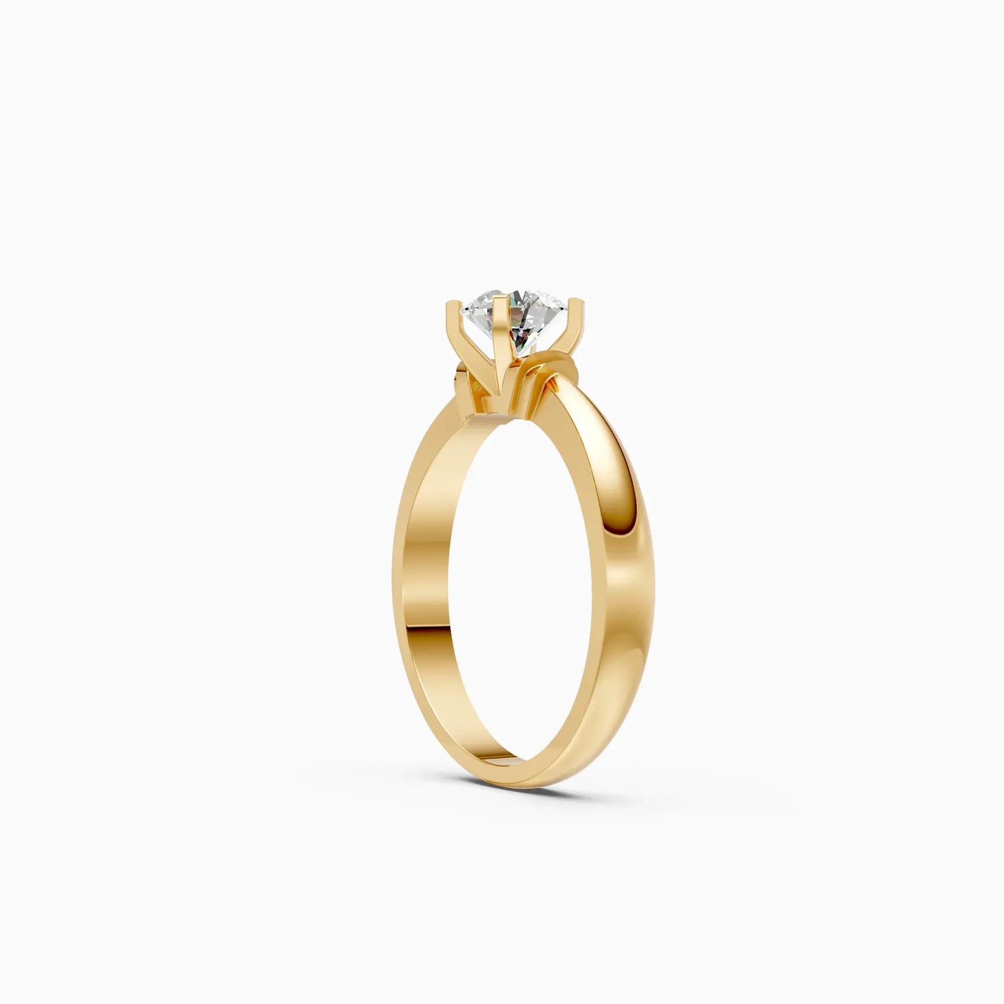 Solitaire Round Diamond Two Tone Ring
