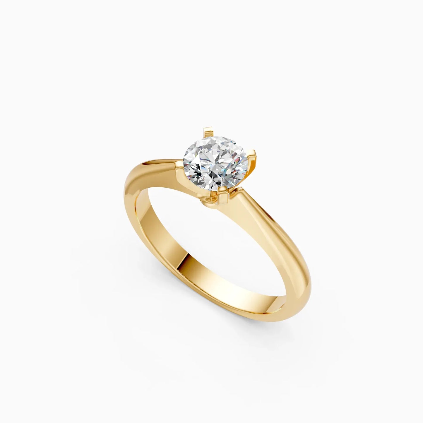 Classy Round Diamond Simple Gold Ring