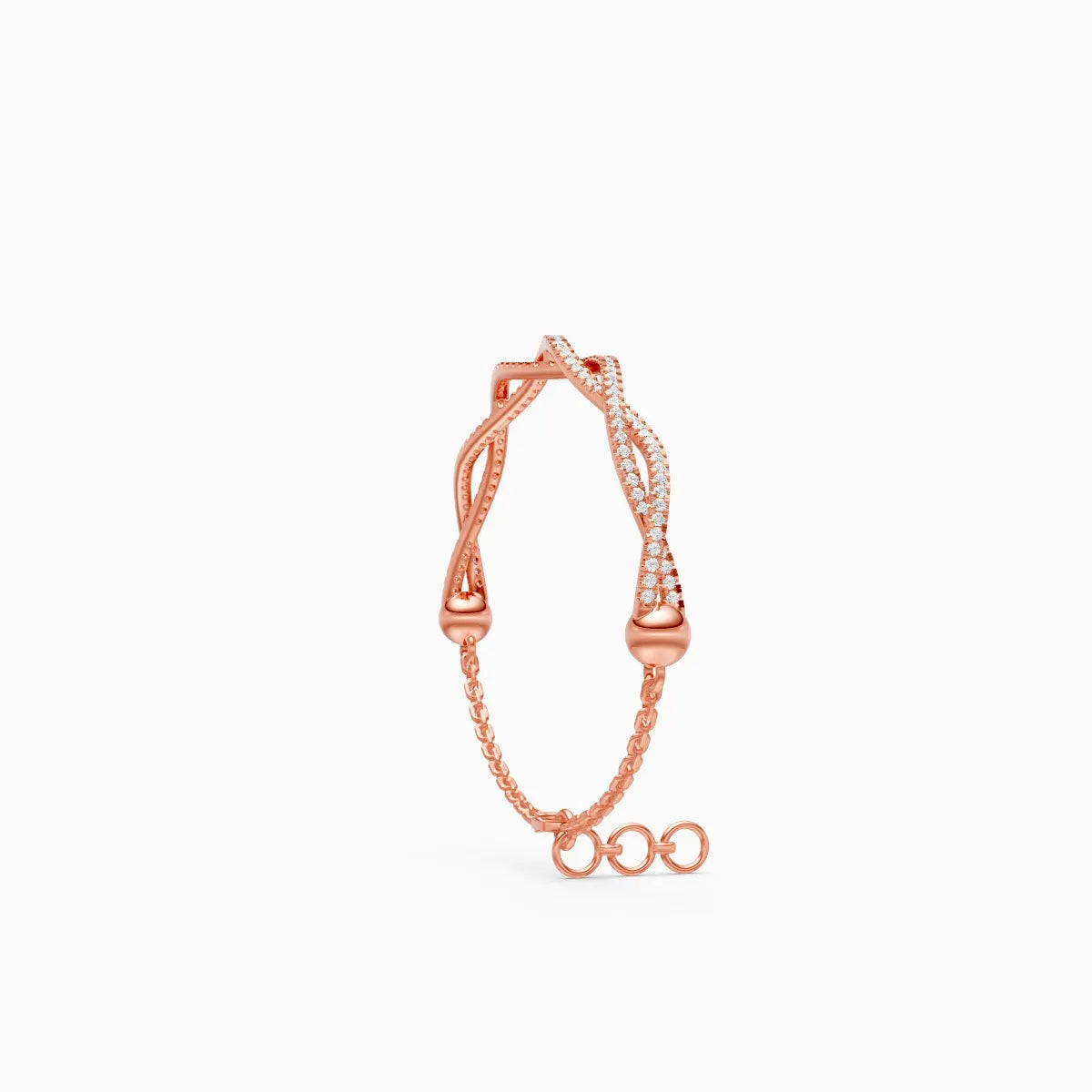 Sophisticated Braid Style Diamond Link Bracelet