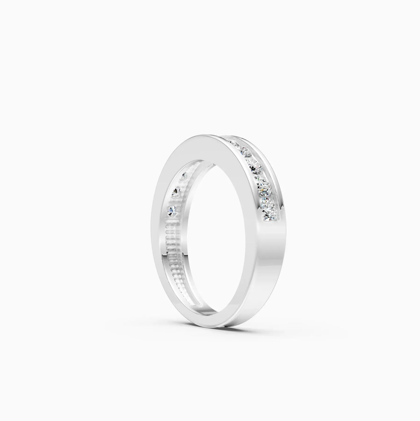 Round Lab Grown Diamond Channel Set Band