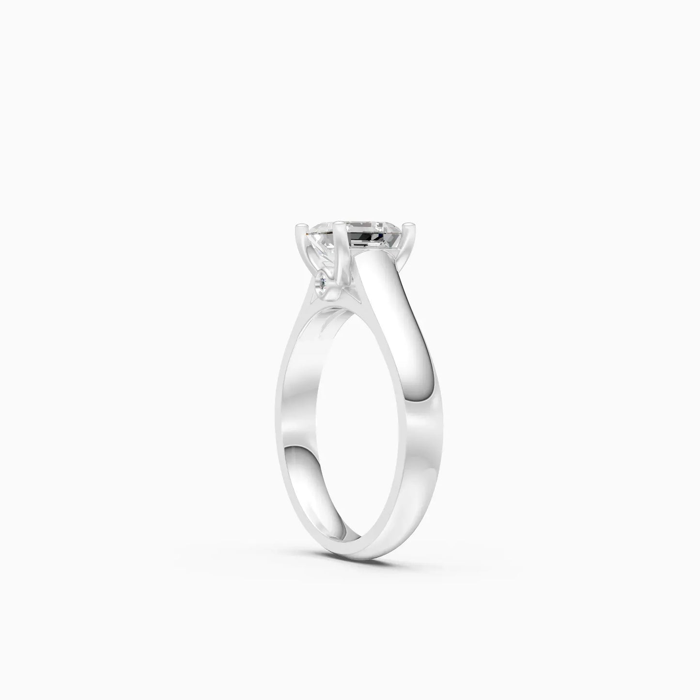 Asscher cut Lab Grown diamond Solitaire Ring