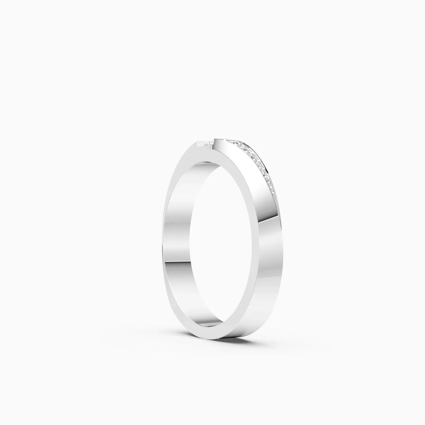 Round Side Accents Diamond Couple Ring