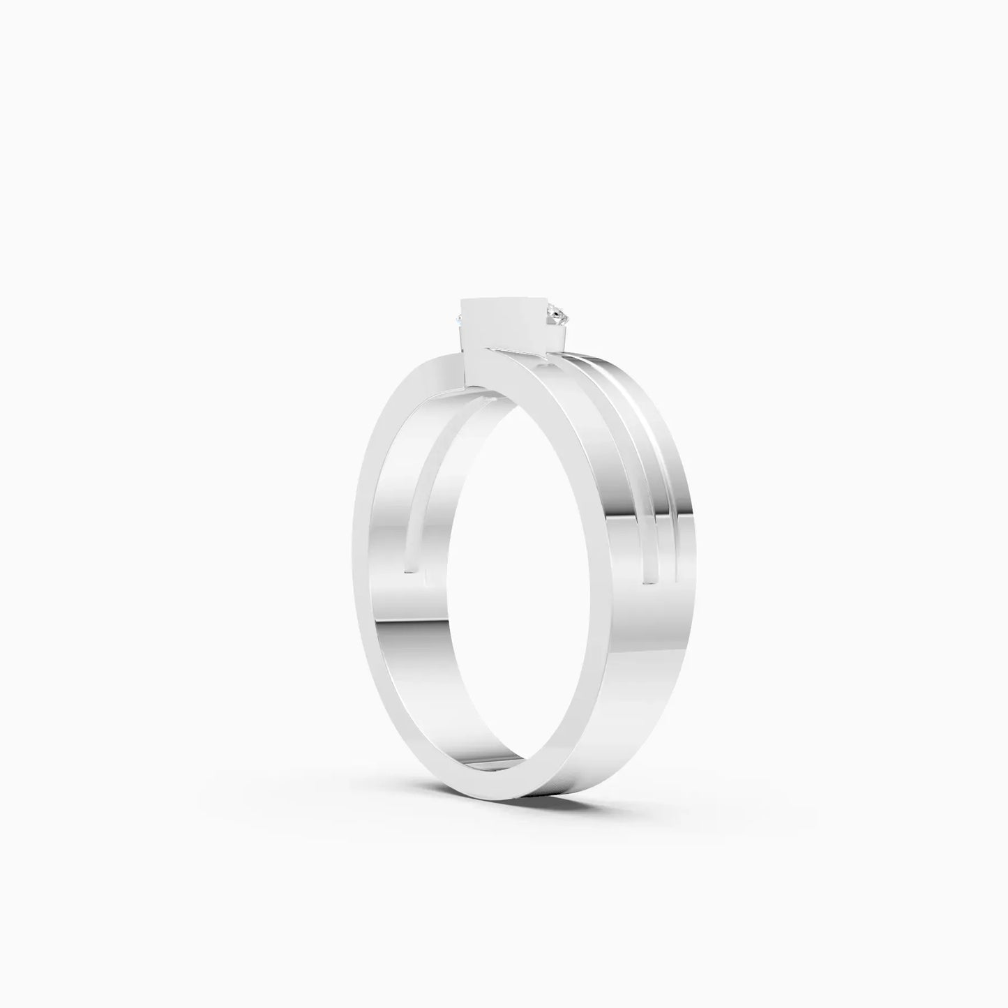 Round Two Tone 14K Gold Couple Band