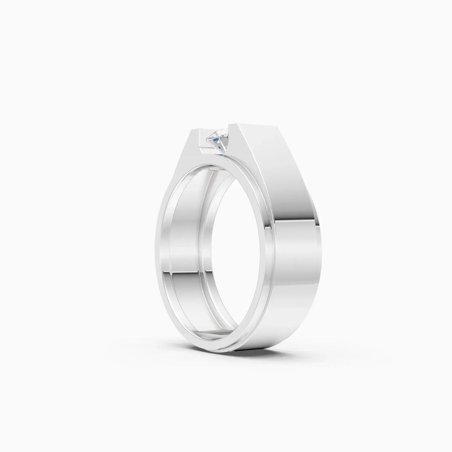Round Cut Lab Grown Diamond Men's Band Ring