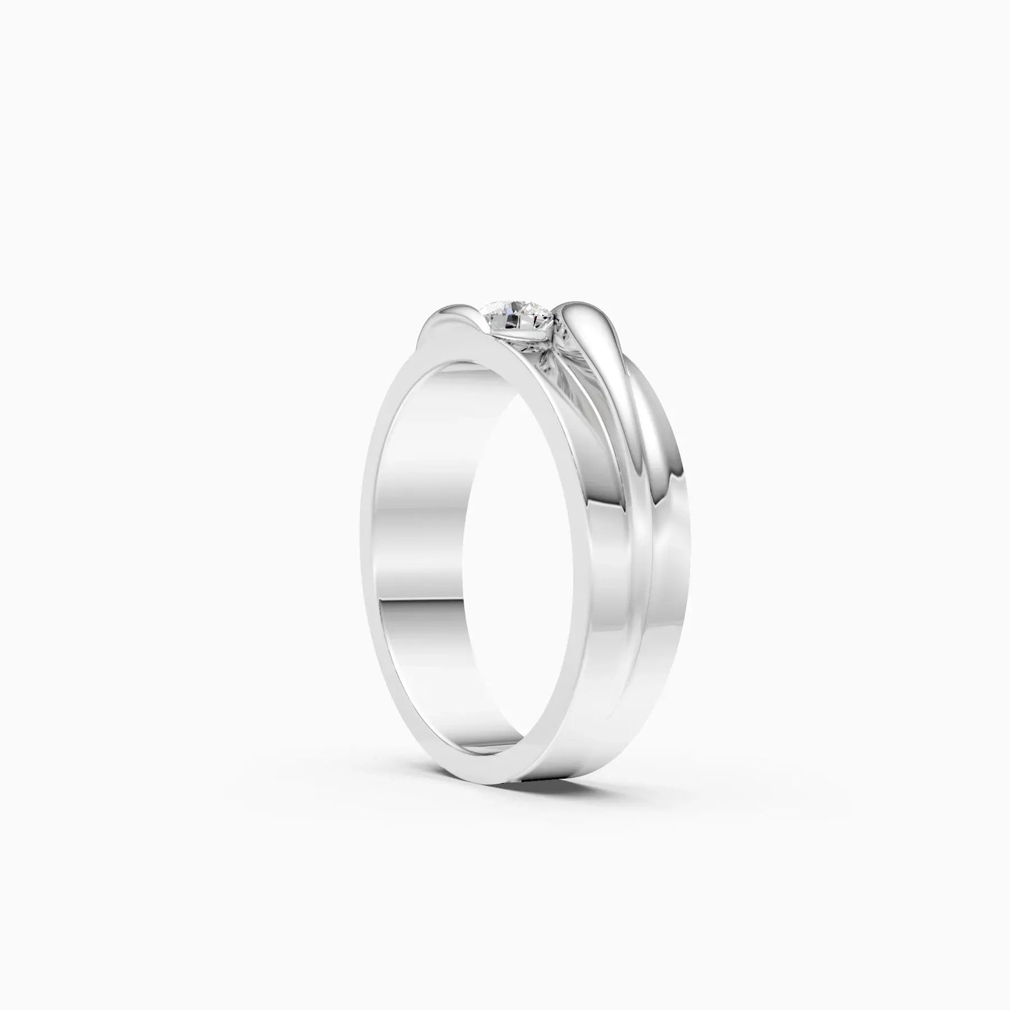 Solitaire Lab Grown Diamond Men's Band