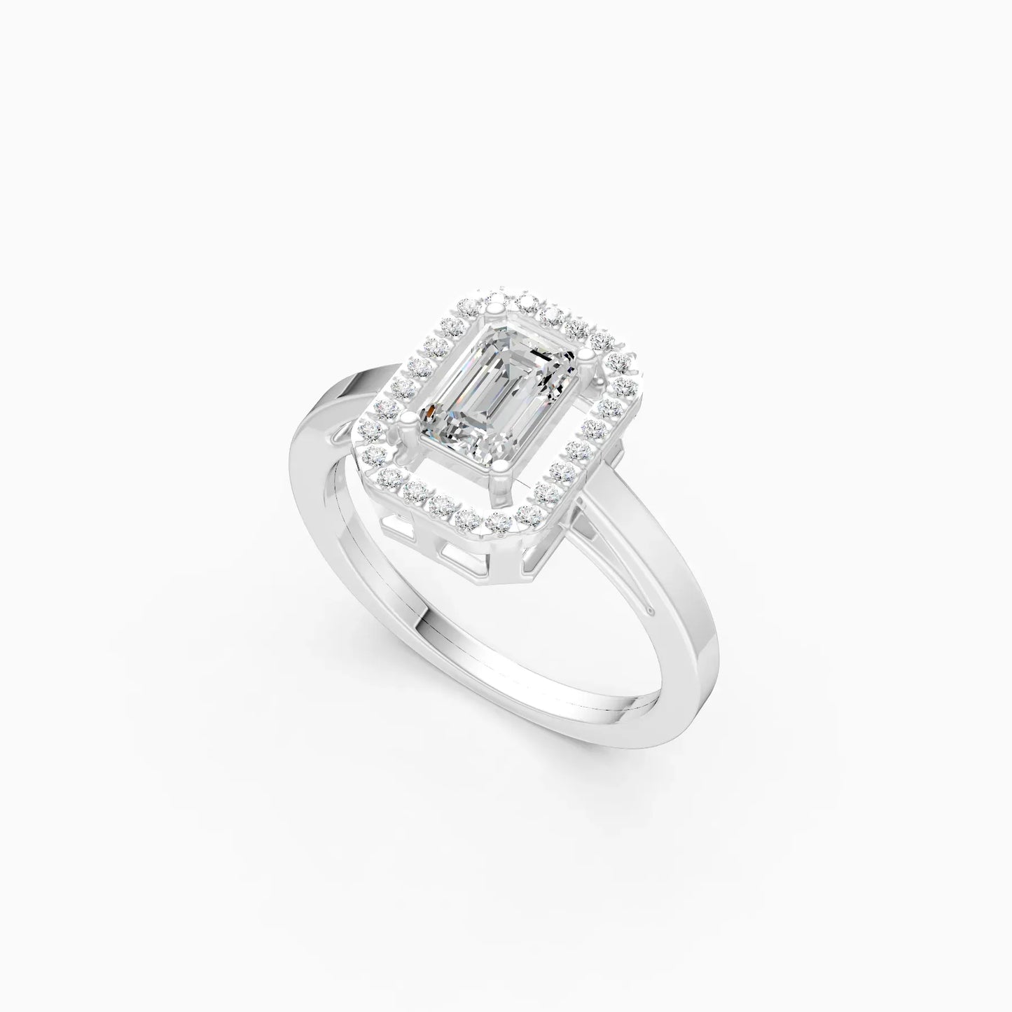 Graceful Emerald Cut Diamond Engagement Ring