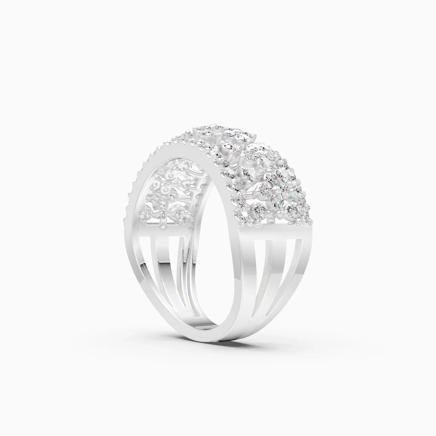 Cluster Broad Multi Diamond Ring