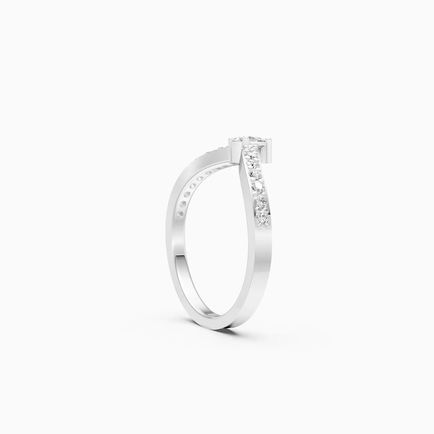 Pear Diamond Curved Wedding Band