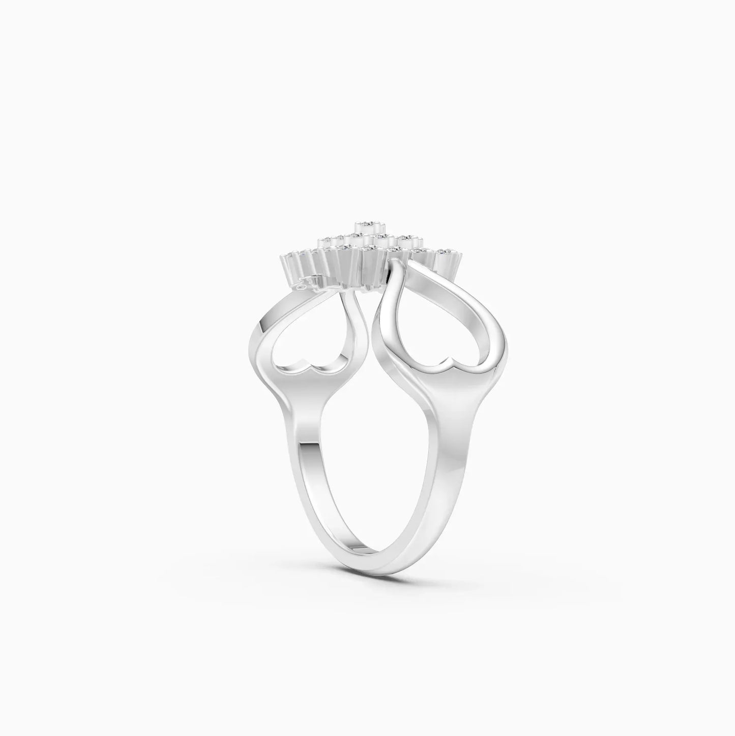 Square Shape Diamond Cluster Impressive Ring
