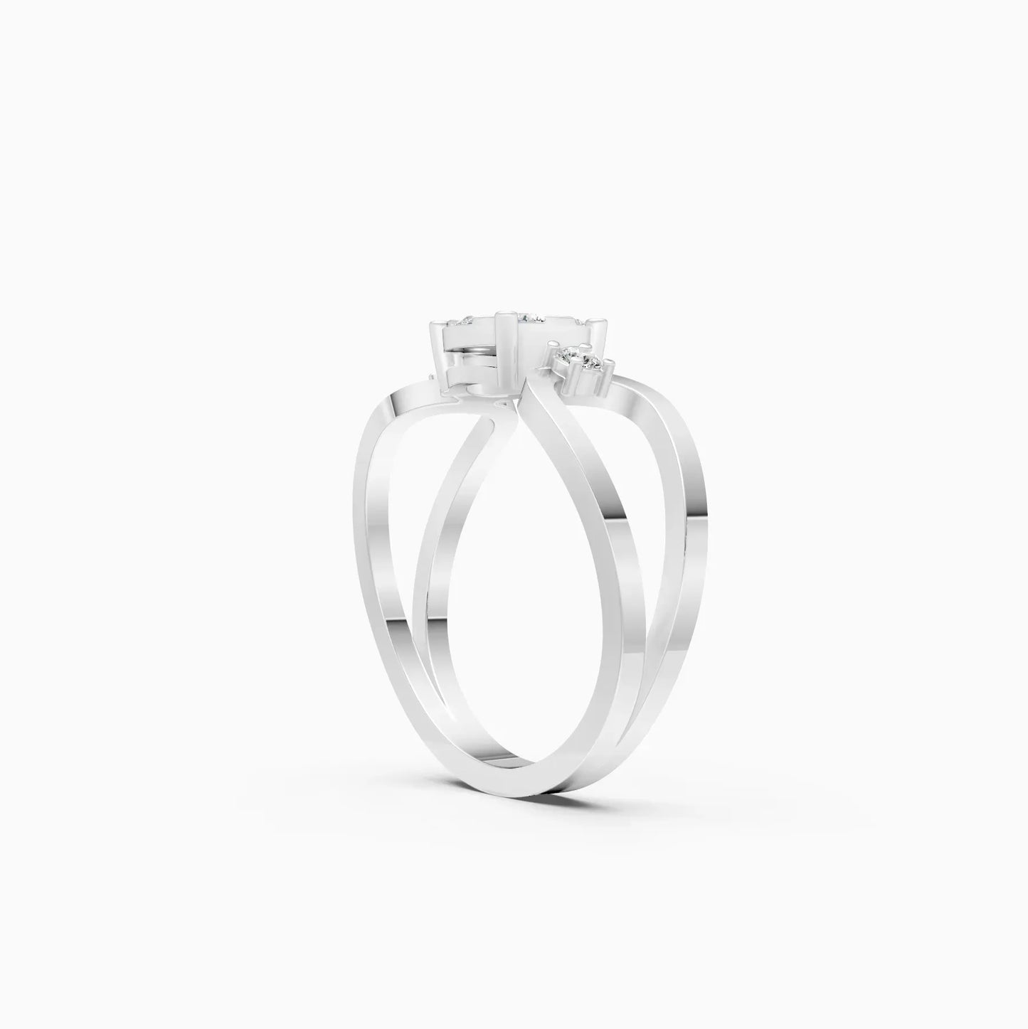 Lavish Floral Diamond Ring in Rose Gold