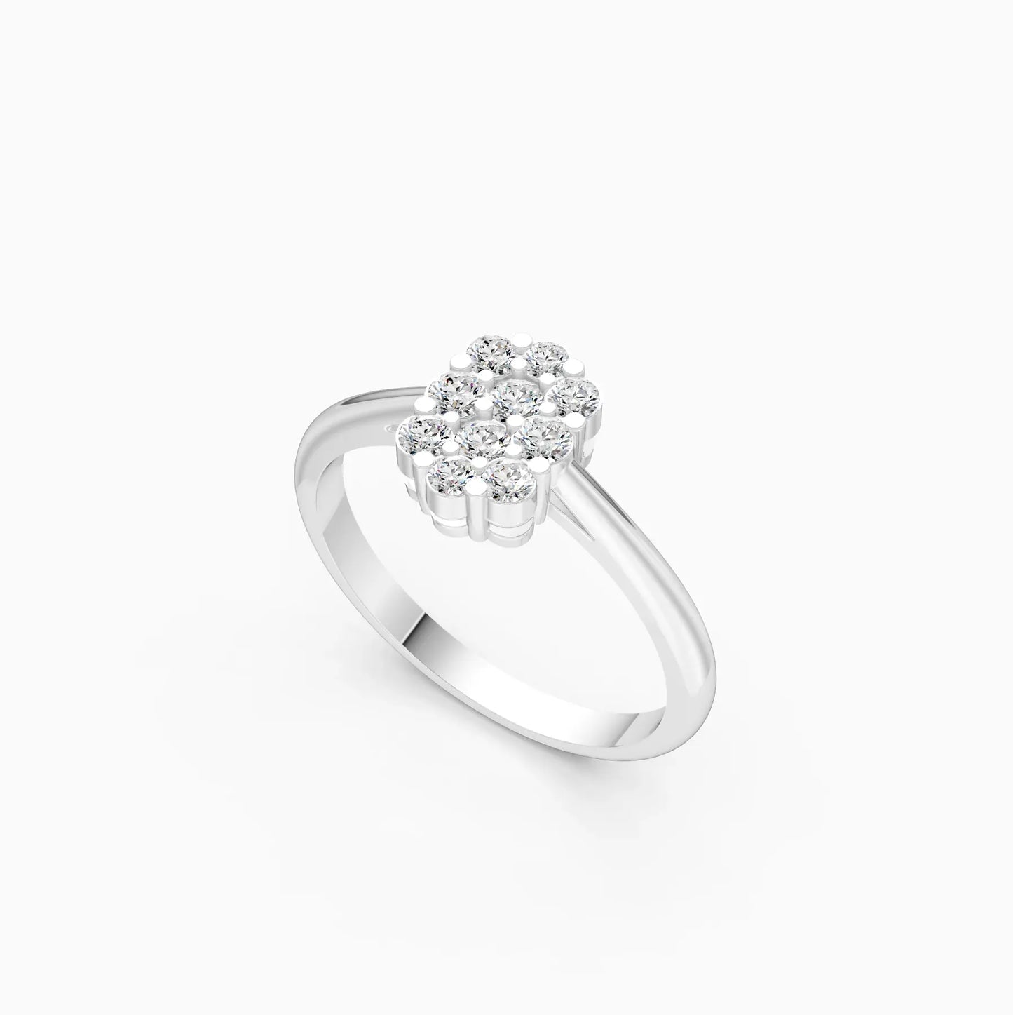 Lab Grown Diamond Cluster Oval Shaped Ring
