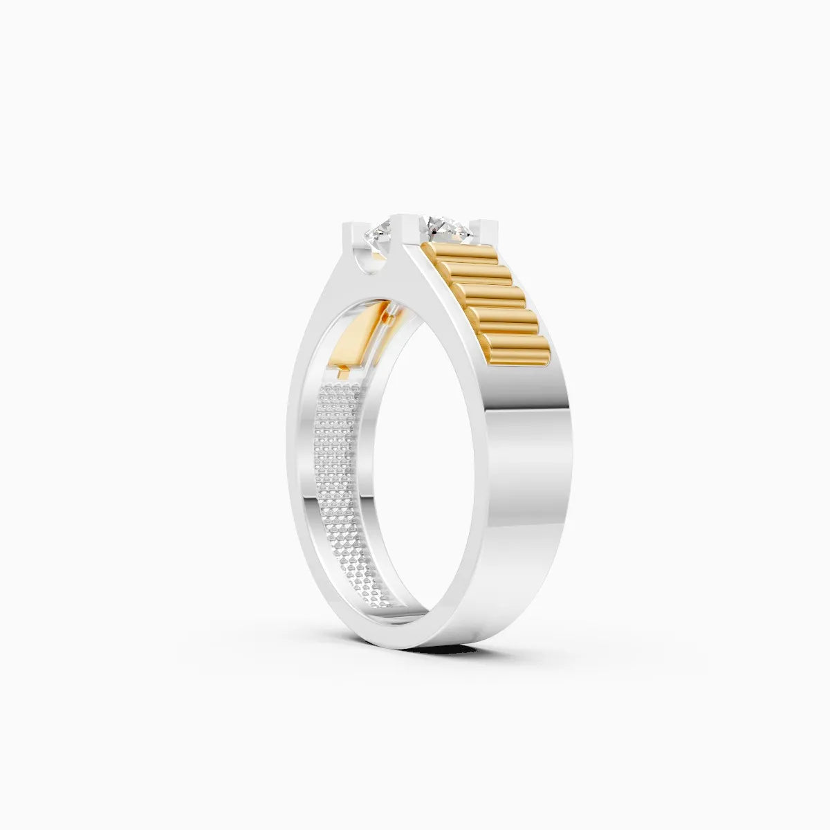 Rugged Band Men's Solitaire Diamond Ring