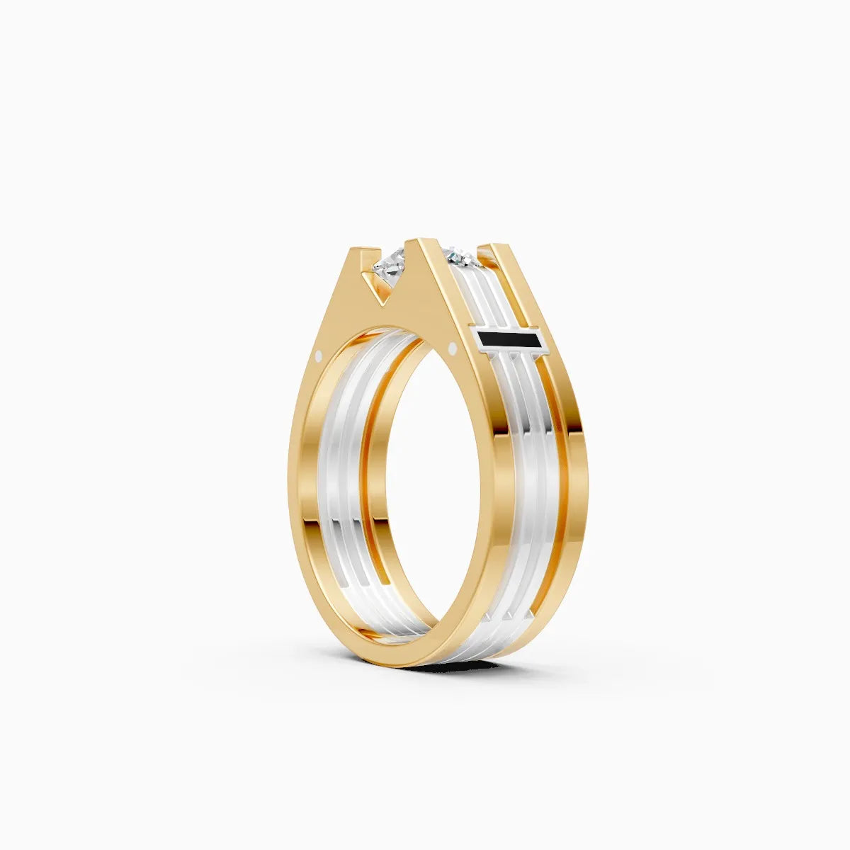 Men’s Solitaire Diamond Ring with Broad Band