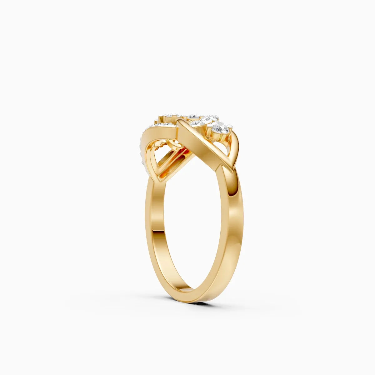 Interlink Teardrop Single Halo Engagement Ring