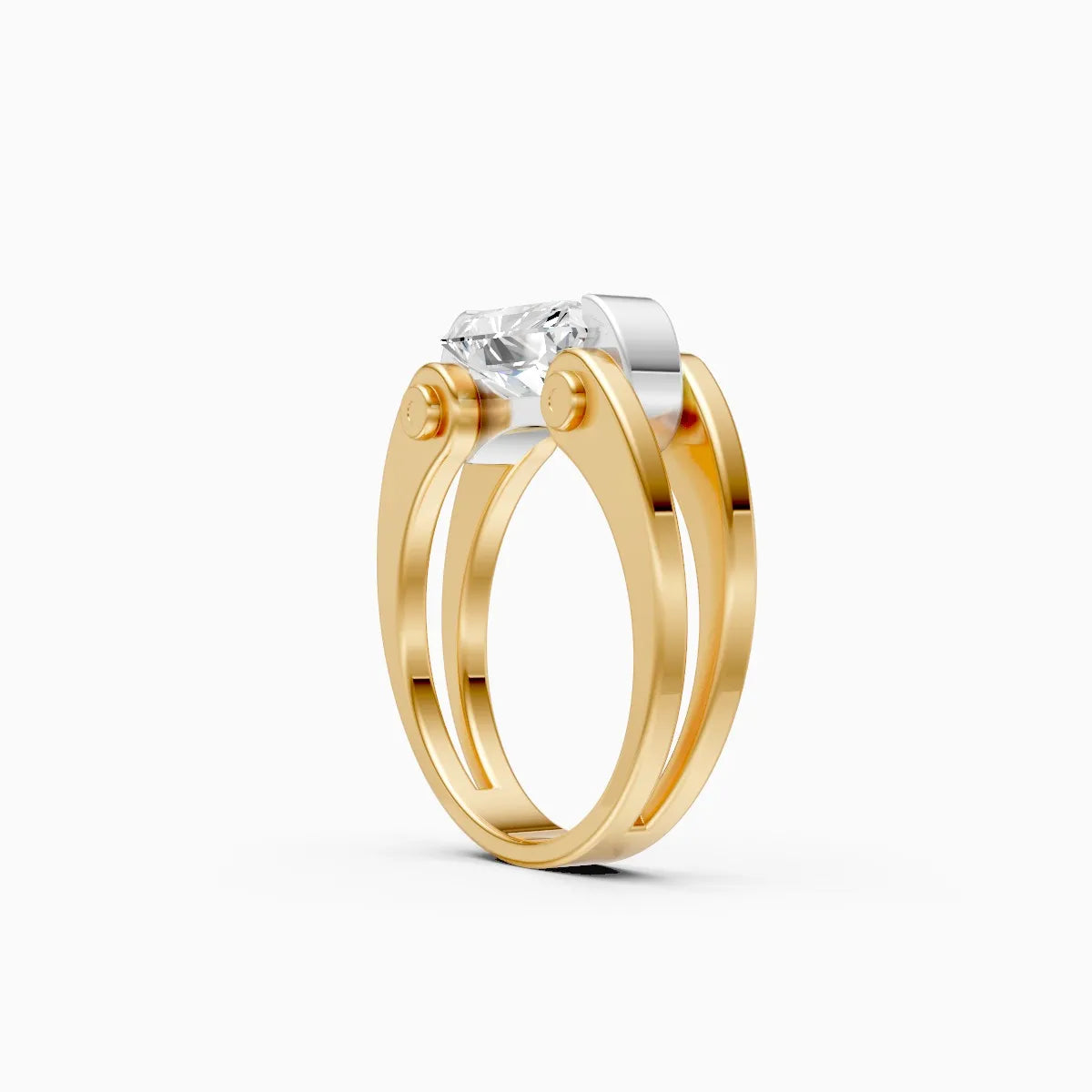 Bold Radiant-Cut Diamond Dual-Tone Majesty Diamond Ring