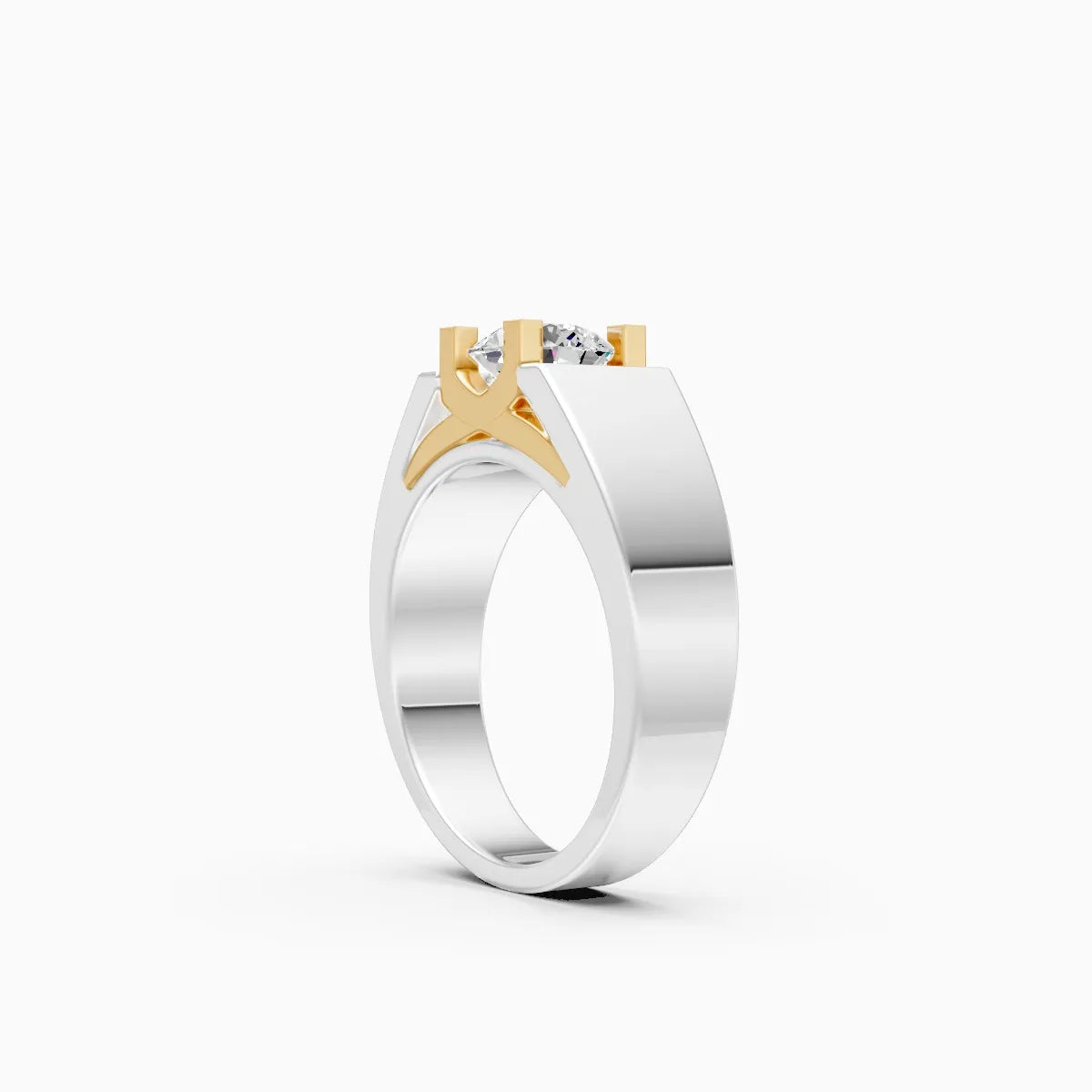 Two-Tone Solitaire Diamond Ring