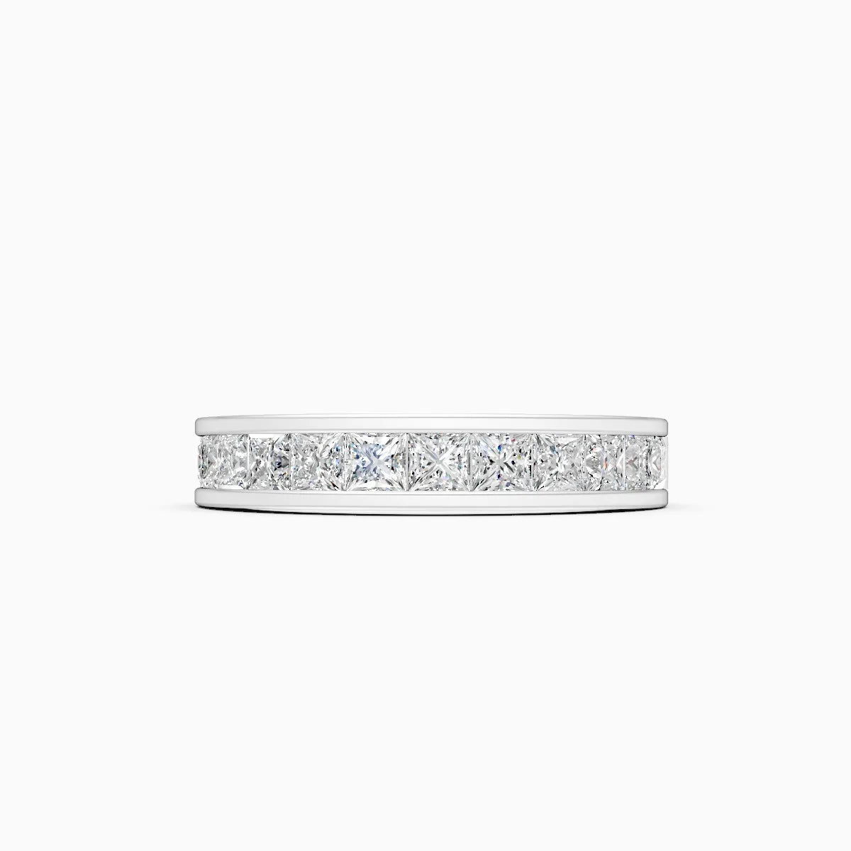 Sleek Channel Princess Cut Diamond Band