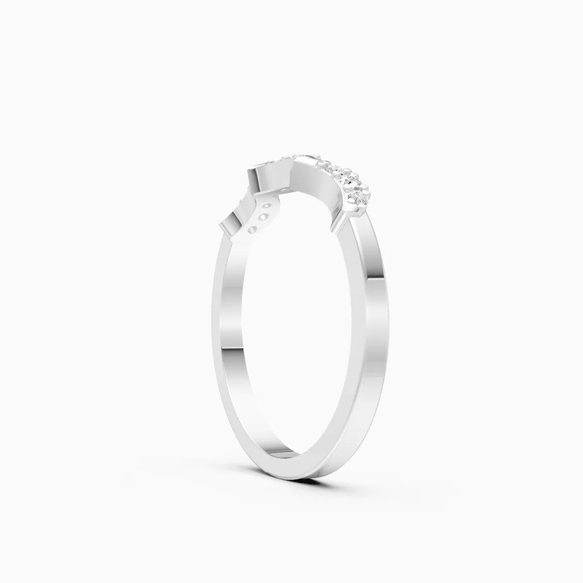 Scalloped Wave Diamond Band