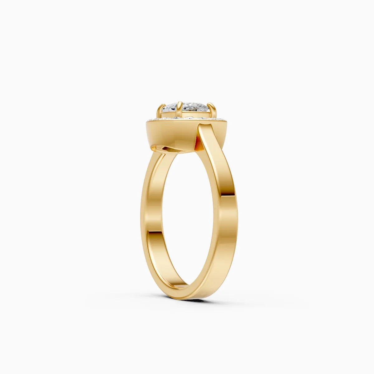 Modern Halo Cushion Shape Lab Diamond Ring