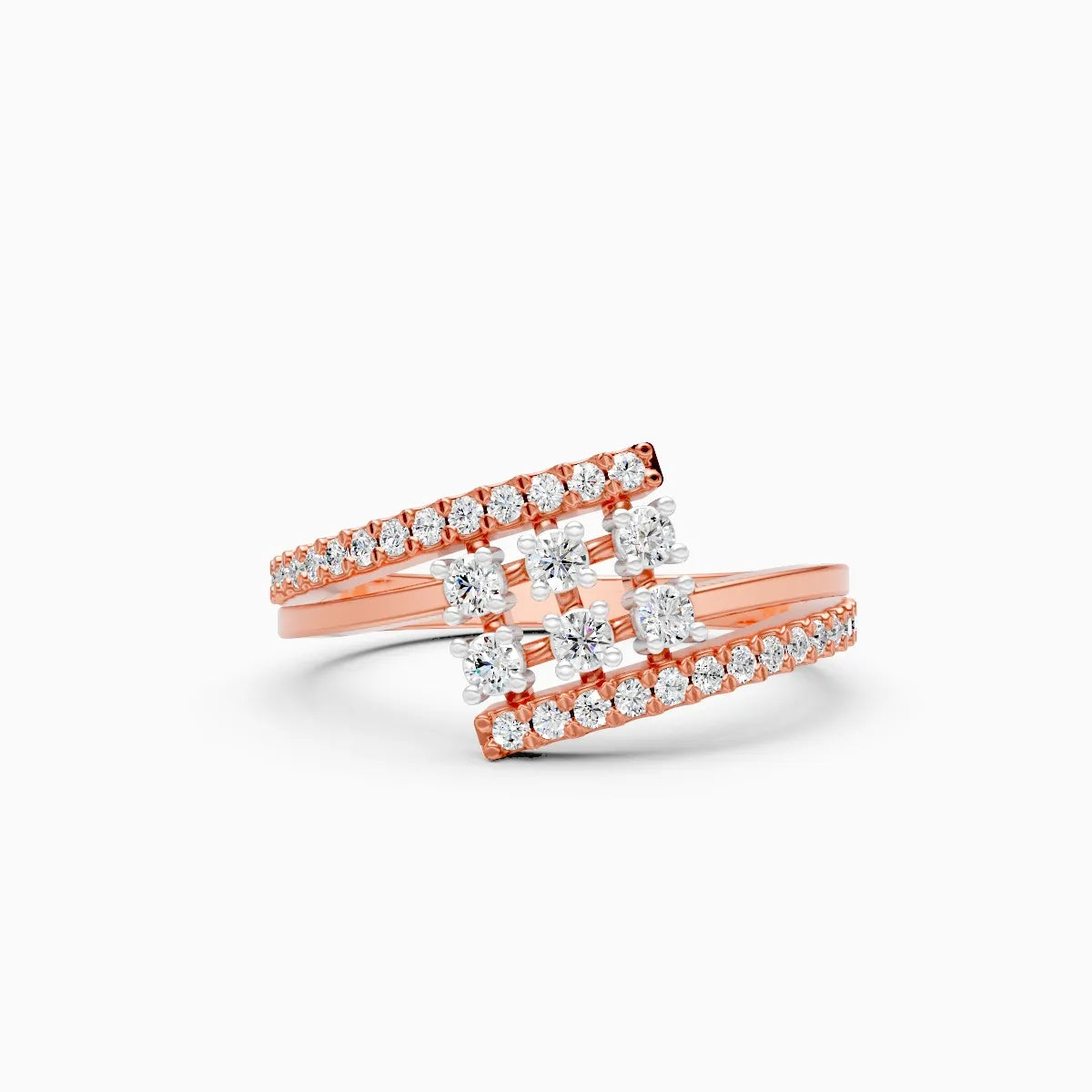 Trendy Bounce Diamond Linear Band Ring