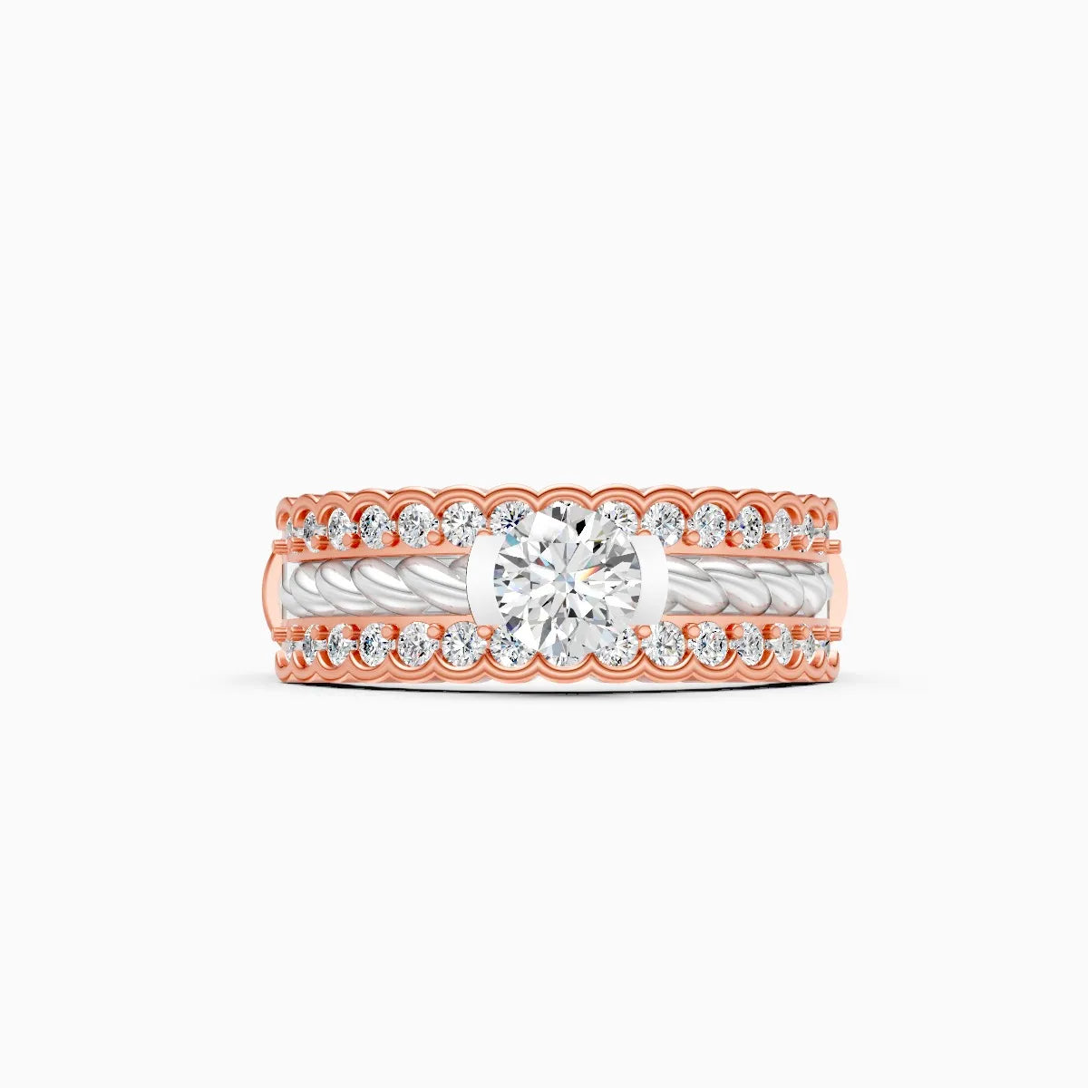 trio layered centerpiece diamond ring