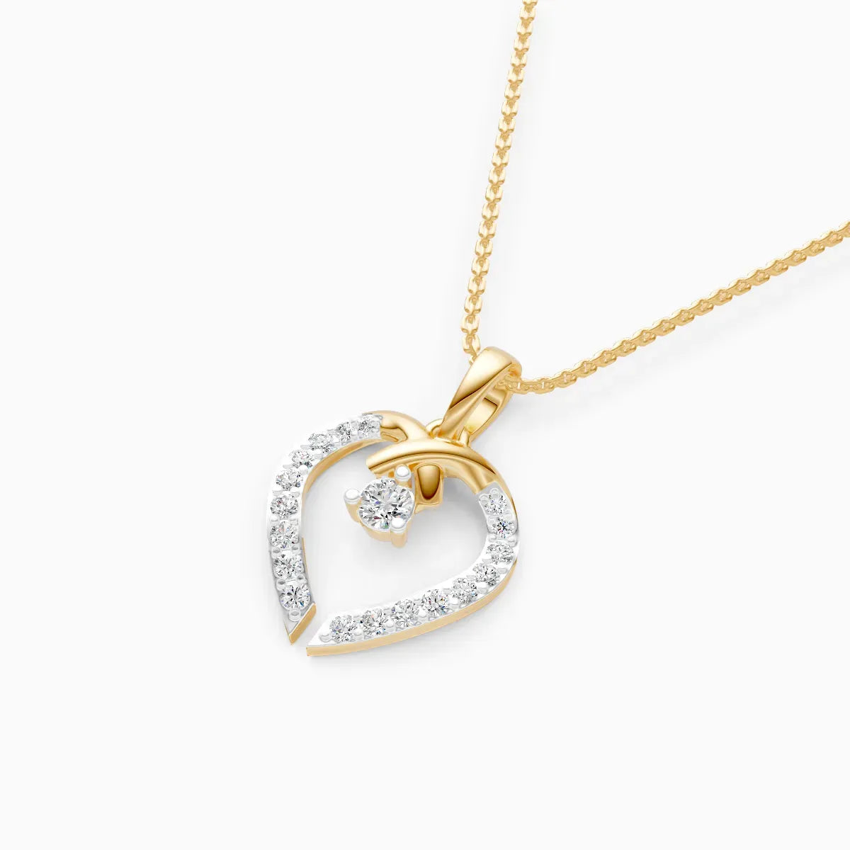 Intertwined Heart Diamond Pendant