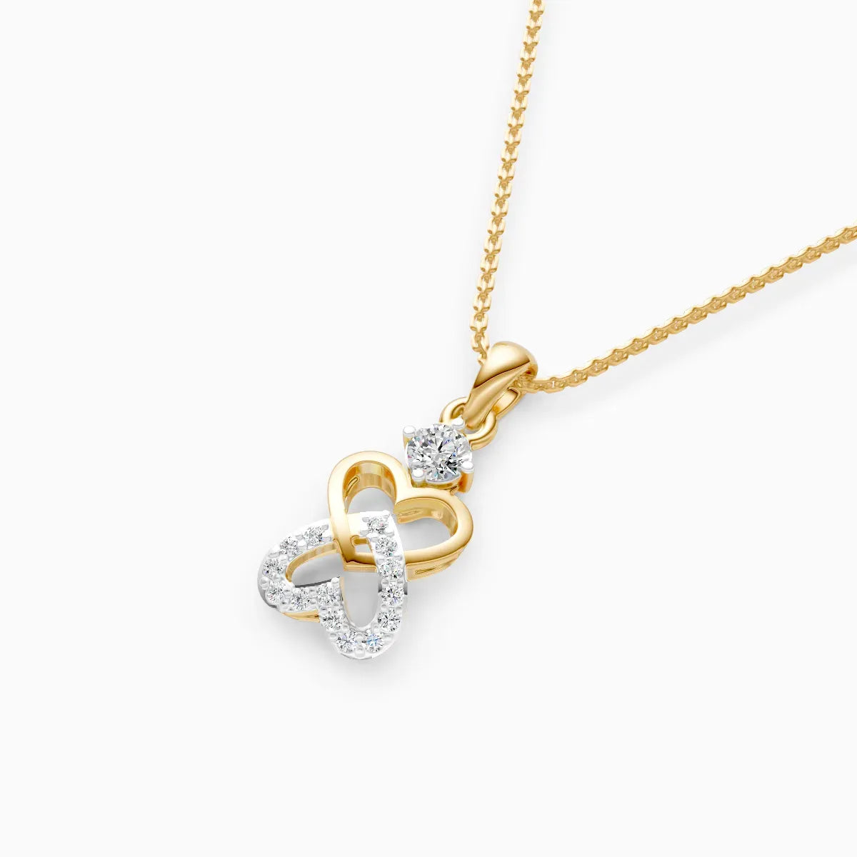 Round Diamond Heart Infinity Pendant