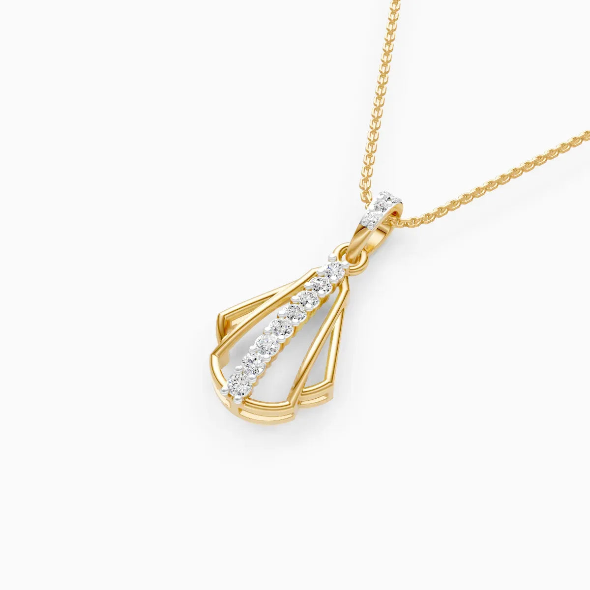 vertical line Diamond Pendant