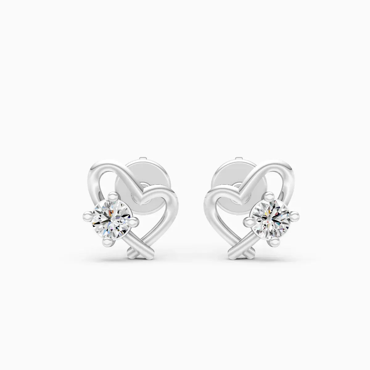 Intertwined Heart Diamond Studs