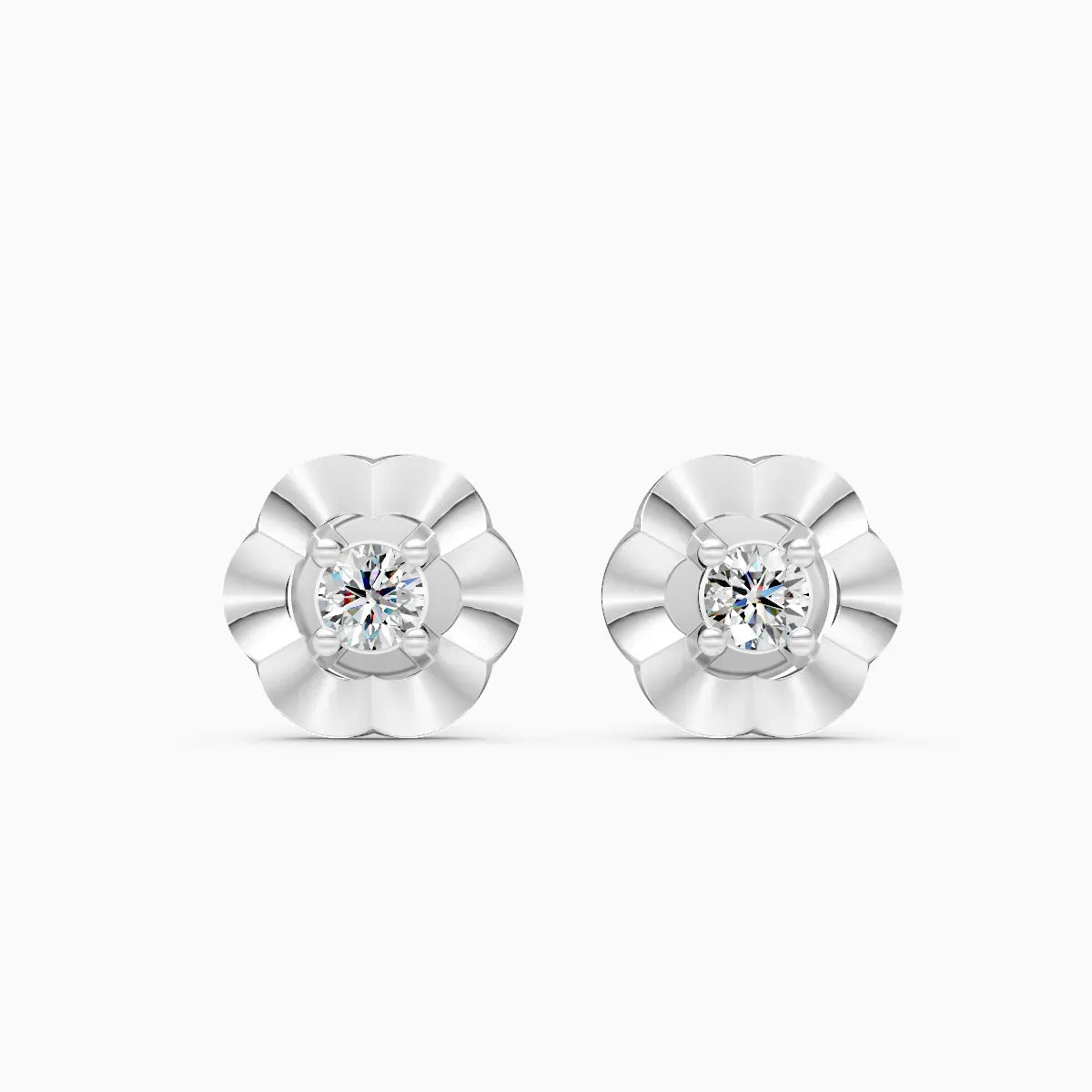 Round Floral Stud Earrings