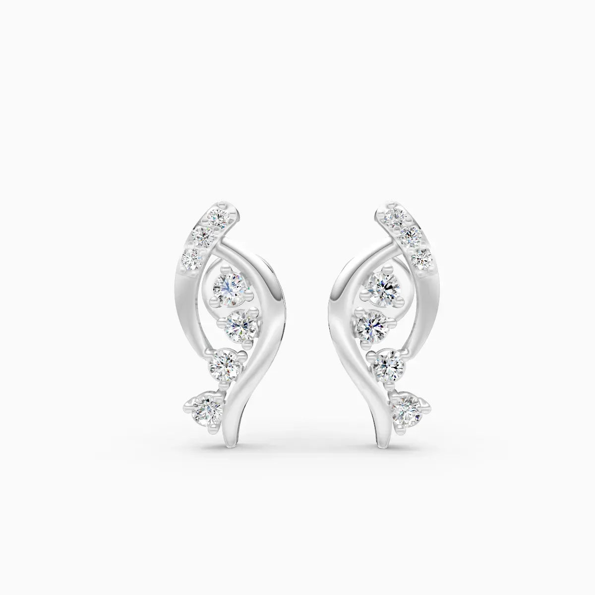 Wave Cluster Stud Earrings